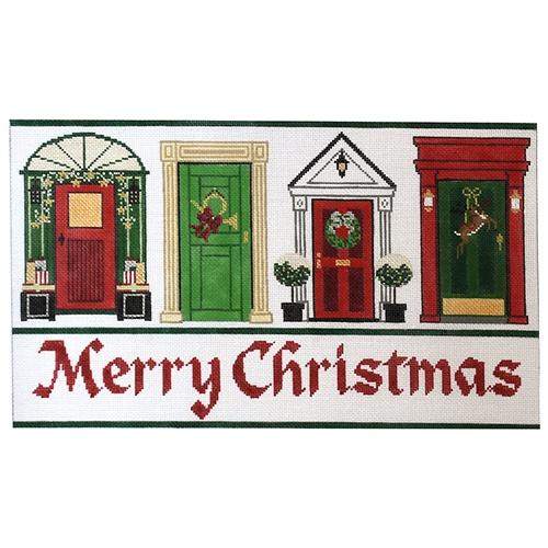 Christmas Doors Painted Canvas The Meredith Collection 