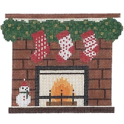 Christmas Eve Fireplace Painted Canvas Audrey Wu Designs 