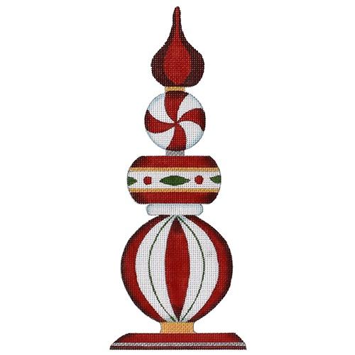 Christmas Finial 10 inch Painted Canvas Raymond Crawford Designs 