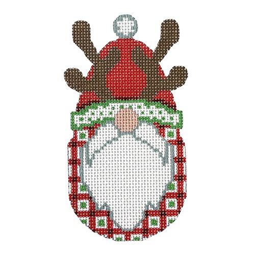 Christmas Gnome Painted Canvas Blue Ridge Stitchery  - 1