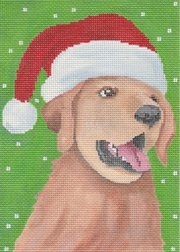 Christmas Golden Retriever Painted Canvas Scott Church Creative  - 1