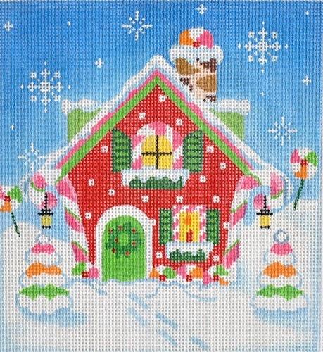 Christmas Holiday House Painted Canvas Pepperberry Designs  - 1