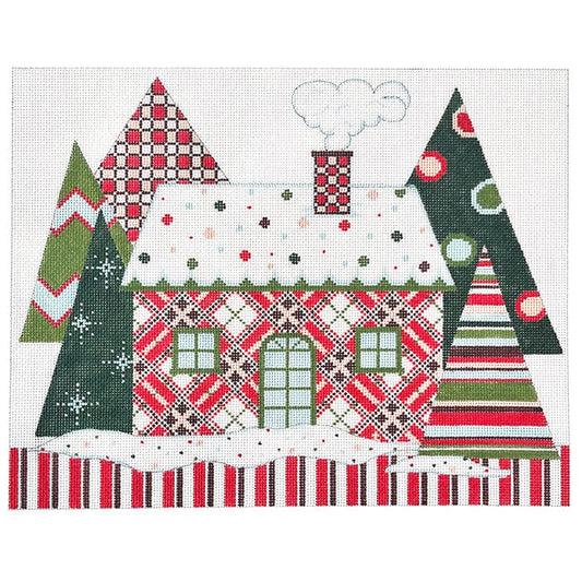 Christmas House Painted Canvas Alice Peterson Company 