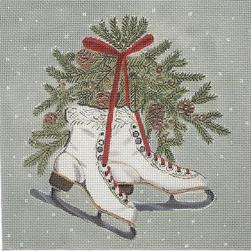 Christmas Ice Skates Painted Canvas Painted Pony Designs  - 1