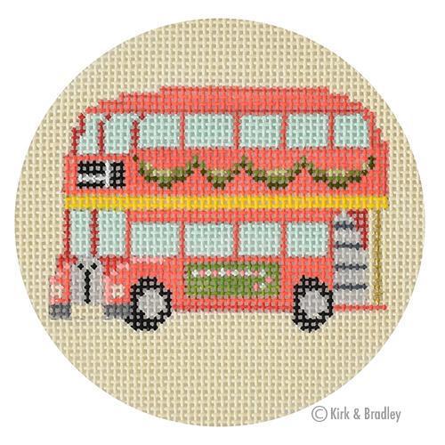 Christmas in London - London Bus Painted Canvas Kirk & Bradley 