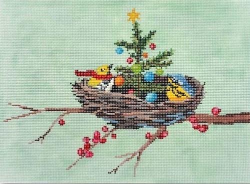 Christmas in the Nest Painted Canvas Scott Church Creative 