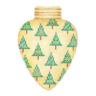 Christmas Light   Gold with Trees Painted Canvas Burnett & Bradley 
