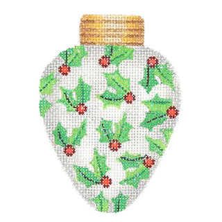 Christmas Light   Silver with Holly Painted Canvas Burnett & Bradley 
