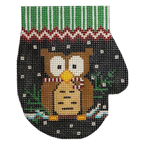 Christmas Owl Mitten Painted Canvas The Meredith Collection 