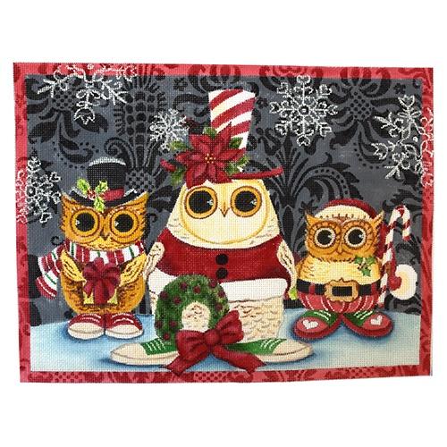 Christmas Owls Painted Canvas Love You More 