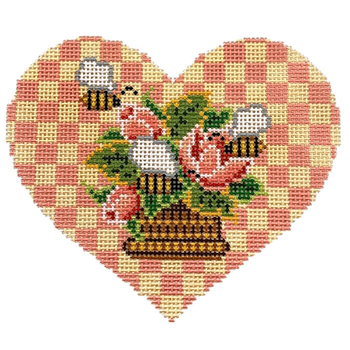 Christmas Roses Heart Painted Canvas CanvasWorks  - 1