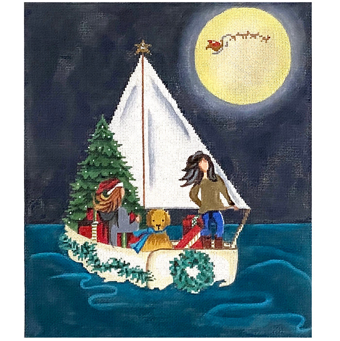 Christmas Sailors Painted Canvas Patti Mann  - 1