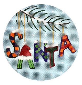 Christmas Santa Ornament Painted Canvas Julie Mar Needlepoint Designs 
