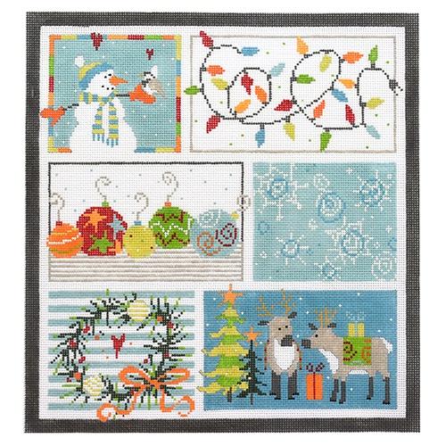 Christmas Six with Stitch Guide Painted Canvas Pippin 