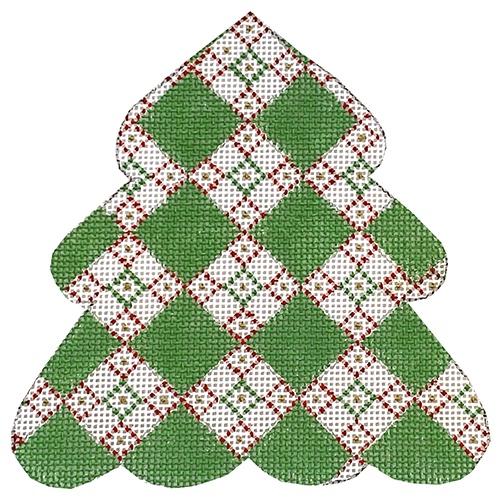 Christmas Tree - Diamonds Tree with Stitch Guide Painted Canvas Danji Designs 