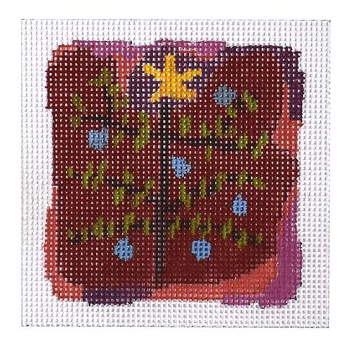 Christmas Tree Painted Canvas Birds of a Feather 
