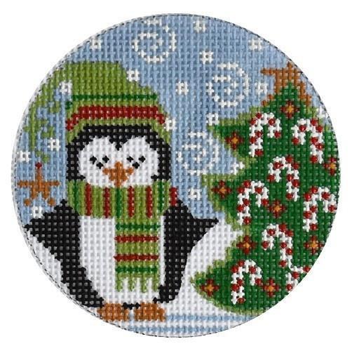 Christmas Tree Penguin on 13 Painted Canvas Danji Designs 