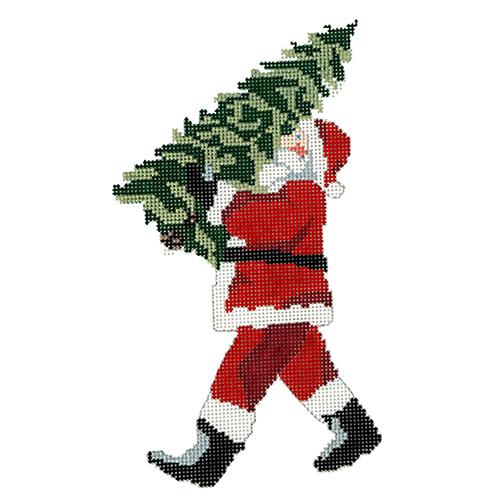 Christmas Tree Santa Painted Canvas PIP & Roo  - 1