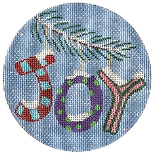 Christmas Words   Joy in Pinks Painted Canvas PLD Designs 
