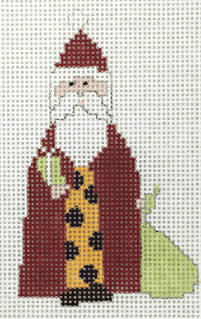 Circle Santa Painted Canvas Pippin  - 1