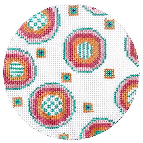 Circles Ornament Painted Canvas All About Stitching/The Collection Design  - 1