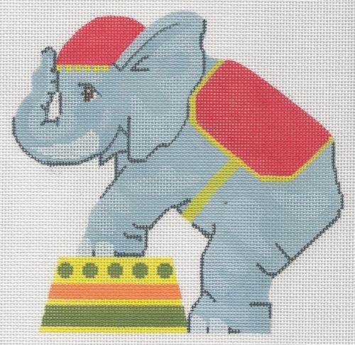 Circus Elephant Painted Canvas Labors of Love Needlepoint  - 1