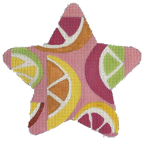 Citrus Slices Star Painted Canvas Raymond Crawford Designs 