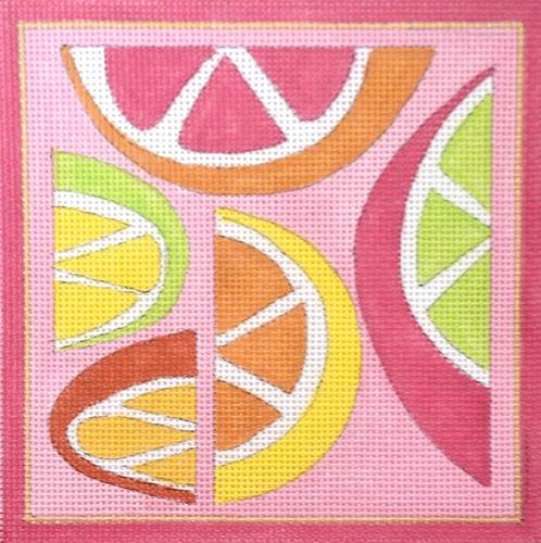 Citrus Square Painted Canvas Raymond Crawford Designs 