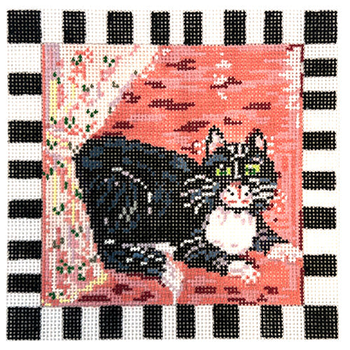 Clinton Cat Painted Canvas Cooper Oaks Design 
