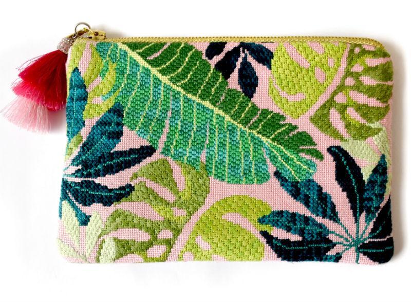 Clutch Fun Needlepoint Kit   Pink Kits Kirk & Bradley 
