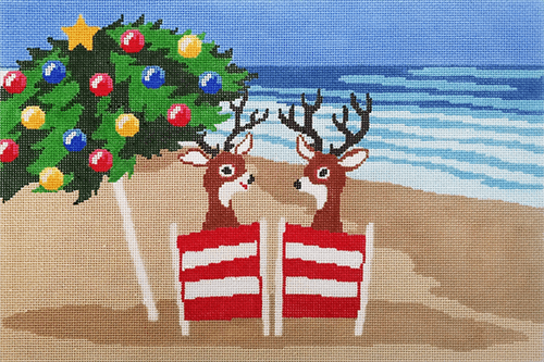 Coastal Christmas Painted Canvas CBK Needlepoint Collections 