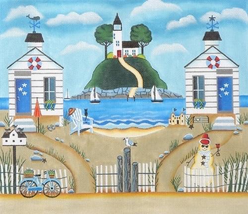 Coastal Cottages Painted Canvas Painted Pony Designs  - 1