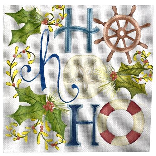 Coastal Ho Ho Ho Painted Canvas Painted Pony Designs  - 1