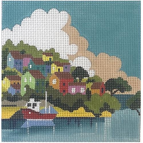 Coastal Village Painted Canvas Colors of Praise 