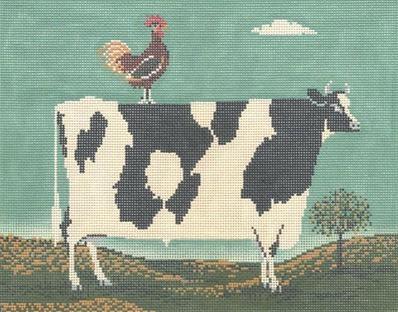 Cock and Bull Painted Canvas Warren Kimble 