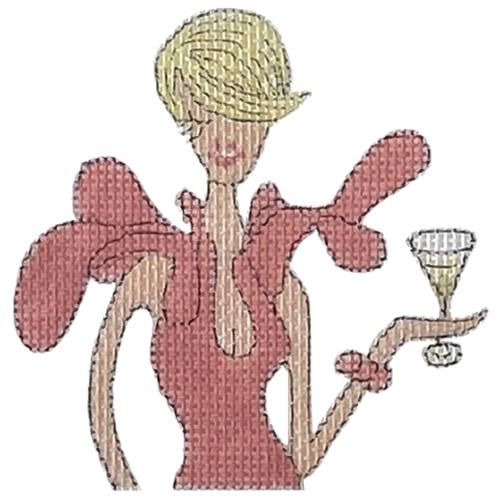 Cocktail Lady in Pink Painted Canvas & More 
