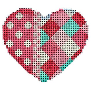 Coin Dot/Harlequin Mini Heart Painted Canvas Associated Talents 
