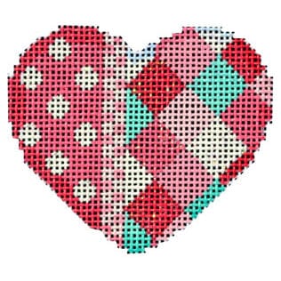 Coin Dot/Harlequin Mini Heart Painted Canvas Associated Talents 