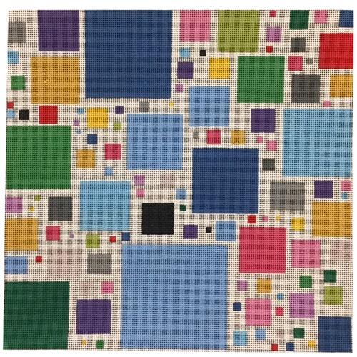 Color Squares Painted Canvas A Stitch in Time 