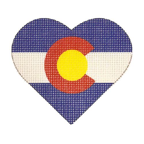 Colorado Flag Heart Painted Canvas Pepperberry Designs 