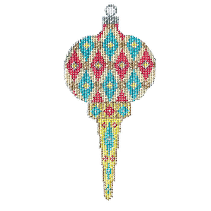 Colors of Christmas Ornament   Seashore Finial Painted Canvas Eye Candy Needleart  - 1