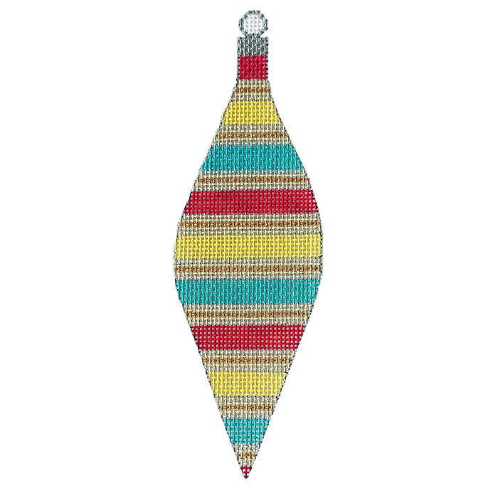 Colors of Christmas Ornament   Seashore Teardrop Painted Canvas Eye Candy Needleart  - 1