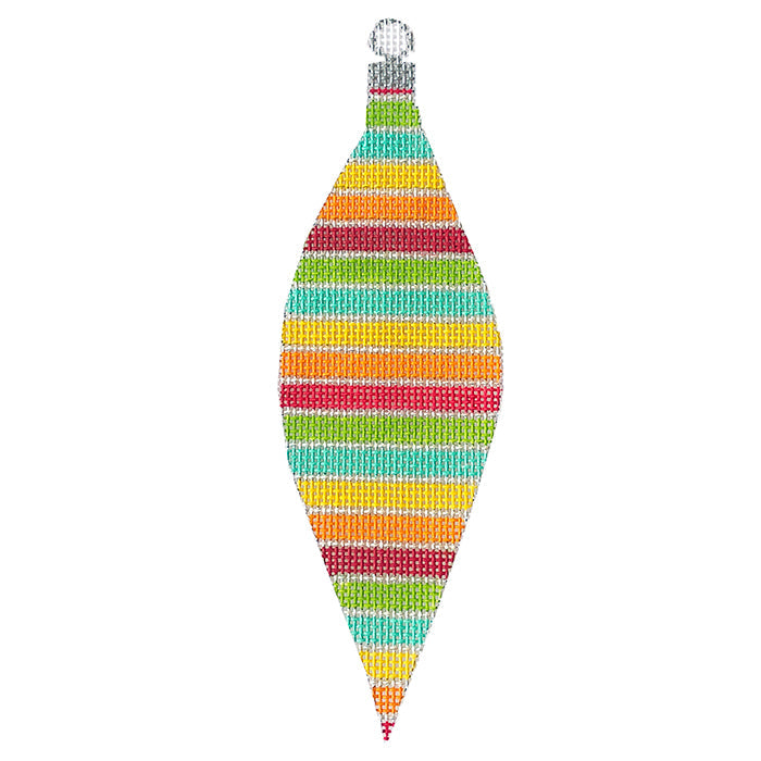 Colors of Christmas Ornament   Toy Box Teardrop Painted Canvas Eye Candy Needleart  - 1