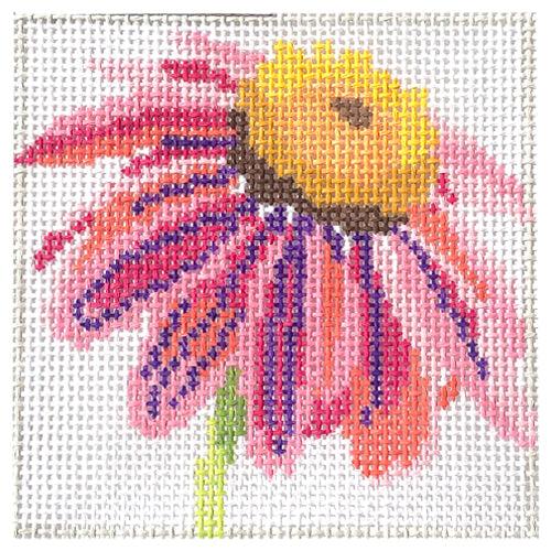 Coneflower Coaster Needlecraft Canvas Needlepoint.Com 
