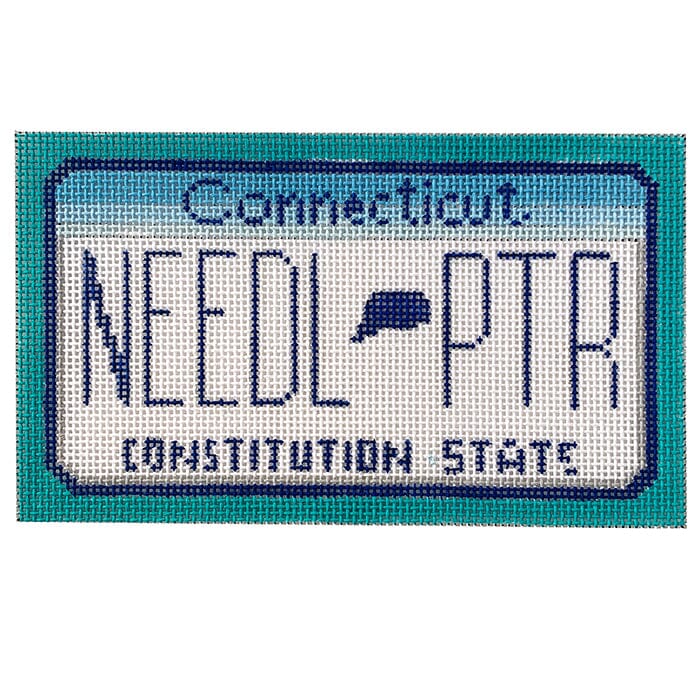Connecticut Mini Plate Painted Canvas CBK Needlepoint Collections 
