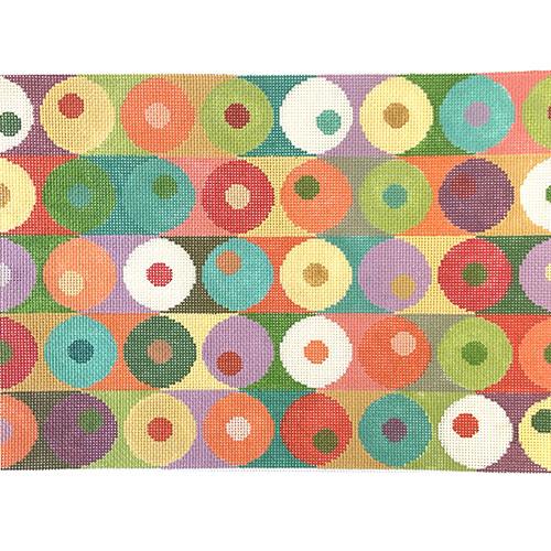 Contemporary Circles Collage on 13 Painted Canvas NeedleDeeva  - 1