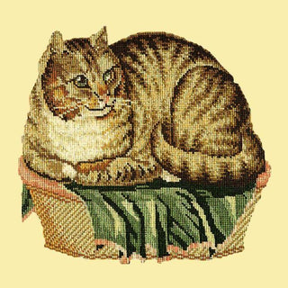 Contented Cat Needlepoint Kit Kits Elizabeth Bradley Design Butter Yellow 
