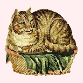 Contented Cat Needlepoint Kit Kits Elizabeth Bradley Design Cream 
