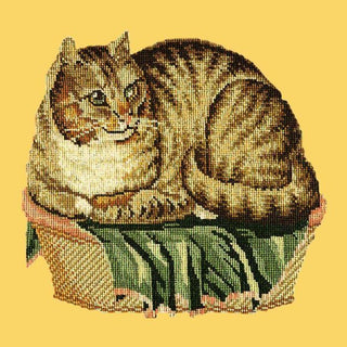 Contented Cat Needlepoint Kit Kits Elizabeth Bradley Design Sunflower Yellow 
