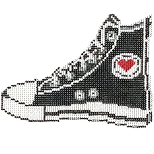 Converse Sneaker   Black Painted Canvas Audrey Wu Designs  - 1